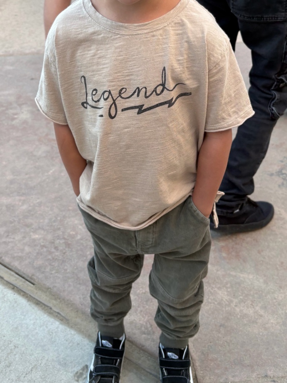 Rylee + Cru Beige "Legend" Short Sleeve Tee